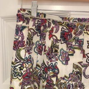 Boho Maxi skirt white paisley / red & violet